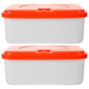  2 Pcs Wipe Box Plastic Baby Container Portable Travel Wipes Holders Dispenser