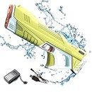 HCPJY Pistola de Agua Eléctrica Niños Adultos, Alta Capacidad, Un Button Juguete de Piscina de Playa al aire libre de verano de tiro de Blaster de agua, Juguetes de Combate en el Agua-Bleu