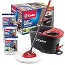 O-Cedar 150909 Easywring Microfiber Spin Mop & Bucket Floor Cleaning System with 3 Extra Refills