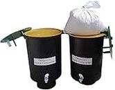 SAMPOORN HOME COMPOSTER- A PRODUCT OF SAMPOORN ZERO WASTE PRIVATE LIMITED is an Aerobic Composting Kit (35L x 2 Composters with Yellow Lids, Stands and Accessories)