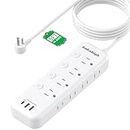 Appliance Extension Cord Surge Protector with Individual Switches on Off - 5 FT, 1875W Power Surge Protector with USB Ports, 8 outlets, Overload Protection for Home, Office, College Dorm, ETL Listed
