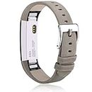 Vancle Compatible for Fitbit Alta HR wristband and Fitbit Alta wristband, soft leather strap strap for Fitbit Alta/Fitbit Alta HR (grey)