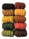 Autumn Shades - 250gm Pack of 10 Merino Wool Tops for Needle & Wet Felting and Spindle Spinning