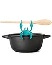 OTOTO Aqua the Crab Silicone Utensil Rest - Silicone Spoon Rest for Stove Top - BPA-Free, Heat-Resistant Kitchen and Grill Utensil Holder - Non-Slip Spoon Holder Stove Organizer and Steam Releaser