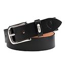 Men's big and tall belt Genuine Leather (Formal/Casual) (Colour-Black) (Size-60) BL808