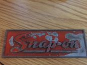 Vintage SNAP ON Metal Toolbox Emblem 5 x 1.75"