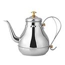 Ubervia® Classical Style Tea Filter Pot, Drip Kettle, 1.2L Stainless Steel for Home Beverage Serveware Kitchen Cookware Cafe