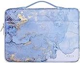 MOCA Waterproof Nylon Exterior with Soft Velvety Interior Sleeve Girlie Bag Pouch Carry Case for 15 15.4 15.6 inch Laptops, (Blue Marble)
