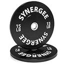 Synergee Bumper Plates Weight Plates Strength Conditioning Workouts Weightlifting 15lbs Pair