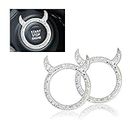 zipelo Bling Crystal Car Engine Start Stop Decoration Ring, 2 PCS Little Devil Sparkly Rings for Auto Decor, Rhinestone Push Start Button Stickers Rings, Car Interior Decorative Accessories (AB Color)