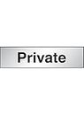 Caledonia Signs 59059 Private Sign Label, Engraved Aluminium Effect Pvc, 140 mm x 35 mm