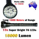 Brightest NEW 18000 Lumen 15x CREE XM-L T6 LED Flashlight Torch Light Lamp Camp