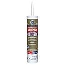 GE Advanced Silicone Caulk for Kitchen & Bathroom - 100% Waterproof Silicone Sealant, 5X Stronger Adhesion, Shrink & Crack Proof - 10 oz Cartridge, White, Pack of 1