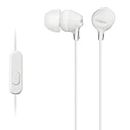 Sony MDR-EX15AP - Cuffie in-ear con microfono, Auricolari in silicone, Bianco