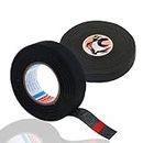 2 Pcs Fabric Car Tape Wire Loom Harness Automotive Tape Electrical Insulation Tape Reduce Noise Heat-Resistant Adhesive Cloth Fabric Tape for Auto Vehicle Motorcycle and Cables Black