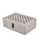 BHAVATU Decorative Storage Box with Hinged Lid Ideal for Keepsakes, Trinkets, Jewelry and Other Stash (9" x 6" x 3")