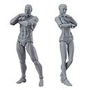 Eioflia Drawing Figures Action Figure Body Painting Model for Artists Male Female 2PCS