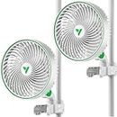 VIVOSUN 2-Pack AeroWave E6 Grow Tent Fan 6”, EC Motor, Smart Wifi Control, US Patented Auto Oscillating Clip fan, IP54, Strong Airflow but Quiet for Hydroponic Ventilation Circulation