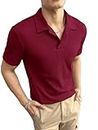 Lymio Men T-Shirt || T-Shirt for Men || Plain T Shirt || T-Shirt (Rib) (XL, Maroon)