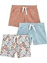 Simple Joys by Carter's Knit Shorts, Pack of 3 Pantalones Cortos, Azul Claro/Blanco Floral/Marrón Claro Lunares, 5-6 años (Pack de 3) para Niñas