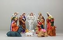Reflection Art Studio Christmas Nativity Crib Set Large, 8 inches, Multicolor, Set of 12 Pieces(Made in India)