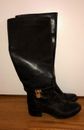 MICHAEL KORS Black Leather Riding Boots GOLD TAG MK LABEL Womens Shoes Sz 6 #s1