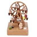 LONEEDY Ferris Wheel Wooden Music Box Animal Shapes Decoration Christmas Thanksgiving Birthday Gift for Baby Boys and Girls