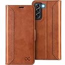 OCASE Samsung Galaxy S21 Case,PU Leather Flip Samsung S21 Retro Wallet 5G Case with RFID Blocking Kickstand Magnetic Closure, Shockproof Phone Cover Compatible for Samsung Galaxy S21 6.2 Inch-Brown