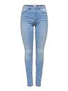 Damen ONLY Skinny Fit Jeans Stretch Denim Hose Basic ONLROYAL High Waist Röhrenjeans Bio Baumwolle, Farben:Hellblau, Größe:L / 32L