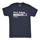 Mens Dad Jokes Loading Tshirt Funny Fathers Day Papa Novelty Graphic Tee (Heather Navy) - 3XL