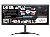 LG Ultrawide 34 Inches (87 cm) WFHD 2560 X 1080 Pixels IPS Display - HDR 10, AMD Freesync, 75Hz Refresh Rate, Srgb 98%, HDMI X 2, Audio Out - Heigh Adjustable Stand - 34WP550 (Black)