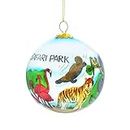 San Diego Zoo Safari Park Hand-Painted Glass Ornament, Colorful Wrap-Around Wildlife Scene, Holiday Souvenir & Keepsake