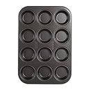 Zenker 12 moldes para muffins y cupcakes, bandeja para muffins y magdalenas, resistente al calor, 12 bandejas antiadherentes