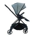 My Babiie MB180 Reversible Pushchair – Flip Handle from Parent to World-Facing, from Birth to 4 Years (22kg), Easy Compact Fold, Stroller with Car Seat Adapters, Footmuff, Rain Cover - Blue