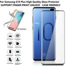 Funda protectora de pantalla negra amigable con vidrio templado 5D para Samsung Galaxy S10 Plus