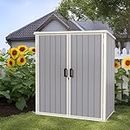 Aoxun Resin Shed 5 X 3.1FT Outdoor Shed with Lockable Door Garden Storage Shed for Tools, Bikes, Patio Furniture (Gray)
