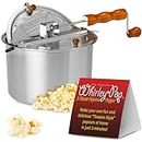 Original Whirley Pop Popcorn Maker - Wabash Valley Farms Gourmet Popcorn Popper, Aluminum Popcorn Pot With Nylon Gears, 3-Minute Stove Top Nostalgia Popcorn Maker (Silver)
