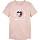 T-Shirt TOMMY HILFIGER "HILFIGER SEQUINS TEE S/S" Gr. 10 (140), pink (whimsy pink) Mädchen Shirts mit Pailletten Kinder bis 16 Jahre