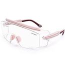 UKNOW Safety Goggles Over Glasses, Anti Fog Safety Glasses with Clear Wraparound Lens, ANSI Z87.1 Protective Eyewear