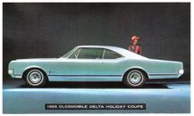 1965 Oldsmobile DELTA HOLIDAY COUPE Dealer Promotional Postcard UNUSED VG+ ^ 