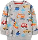 MUJOQE Kinder Jungen Pullover Auto Langarm Baumwolle Sweatshirt Warme Streetwear Oberbekleidung 98
