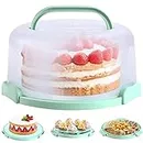 Cake Carrier with Lid and Handle, Ohuhu BPA-Free Cake Containers Cake Holder with 2 Handles - Plastic Cover Two Sided Base for Transport Pies Nuts Fruit - for 10 inch Cake Perfect Gifts