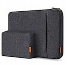 Inateck 13 Inch Laptop Case Sleeve 360° Protection Compatible with 13 MacBook Air M3/M2/M1 2024-2018,13 MacBook Pro M2/M1 2022-2016, Surface Pro 9/8/X/7/6/5/4/3, XPS 13, with Accesory Bag, Black Grey