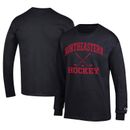 Men's Champion Black Northeastern Huskies Icon Logo Hockey Jersey Long Sleeve T-Shirt