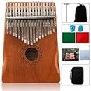 YOUEON 17 Keys Kalimba Thumb Piano with Portable Bag Study Instruction and Tune Hammer Mahogany Wood Kalimba Finger Piano Musical Instrument Gifts for Kids, Adults, Beginners and Porfesstional