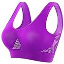 Breathable Cool Liftup Air Bra, 2024 New Large Size Air Bra Breathable and Comfortable Mesh Sports Bra for Women Plus Size Bras for Women No Underwire UK Prime Big Deal Days Discount Purple XXXXL