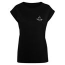 T-Shirt MERCHCODE "Merchcode Damen Ladies But First Coffee Extended Shoulder Tee" Gr. L, schwarz (black) Herren Shirts T-Shirts