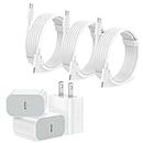 iPhone Charger Fast Charging【Apple MFi Certified】 3Pack USB-C Wall Charger Block with 6FT USB C to Lightning Cables for iPhone 14/14 Pro/14Pro Max/13/13 Pro/12/12 Pro/12 Pro Max/11/Xs Max/XR/X Type C