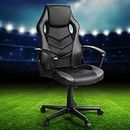Artiss Gaming Chair, Ergonomic Office Racing Chairs Height Adjustable Leather Computer Desk Seat with Lumbar Support Footrest and Recline, High Back and 360°Swivel Seating Grey for Executive Home