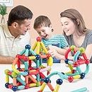Brand Conquer Magnetic Sticks Building Blocks for Kids Toys for Girls | Magnetic Toys for Boys Age 3+Year 4 5 6 7 8 10 12 14 Old Educational Stem Learning Magnet Stick with Balls Game (84 Pcs)